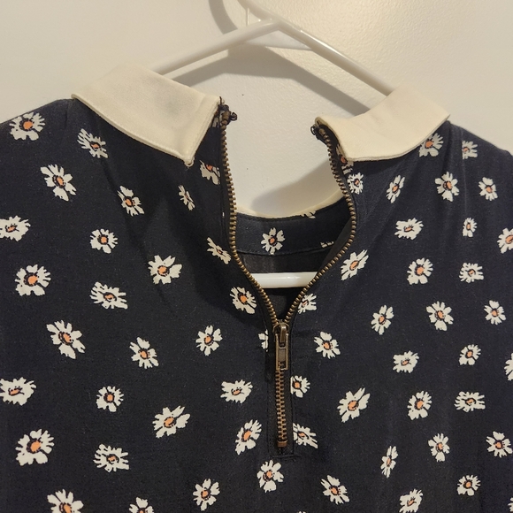 Black floral dress with collar - Picture 5 of 5